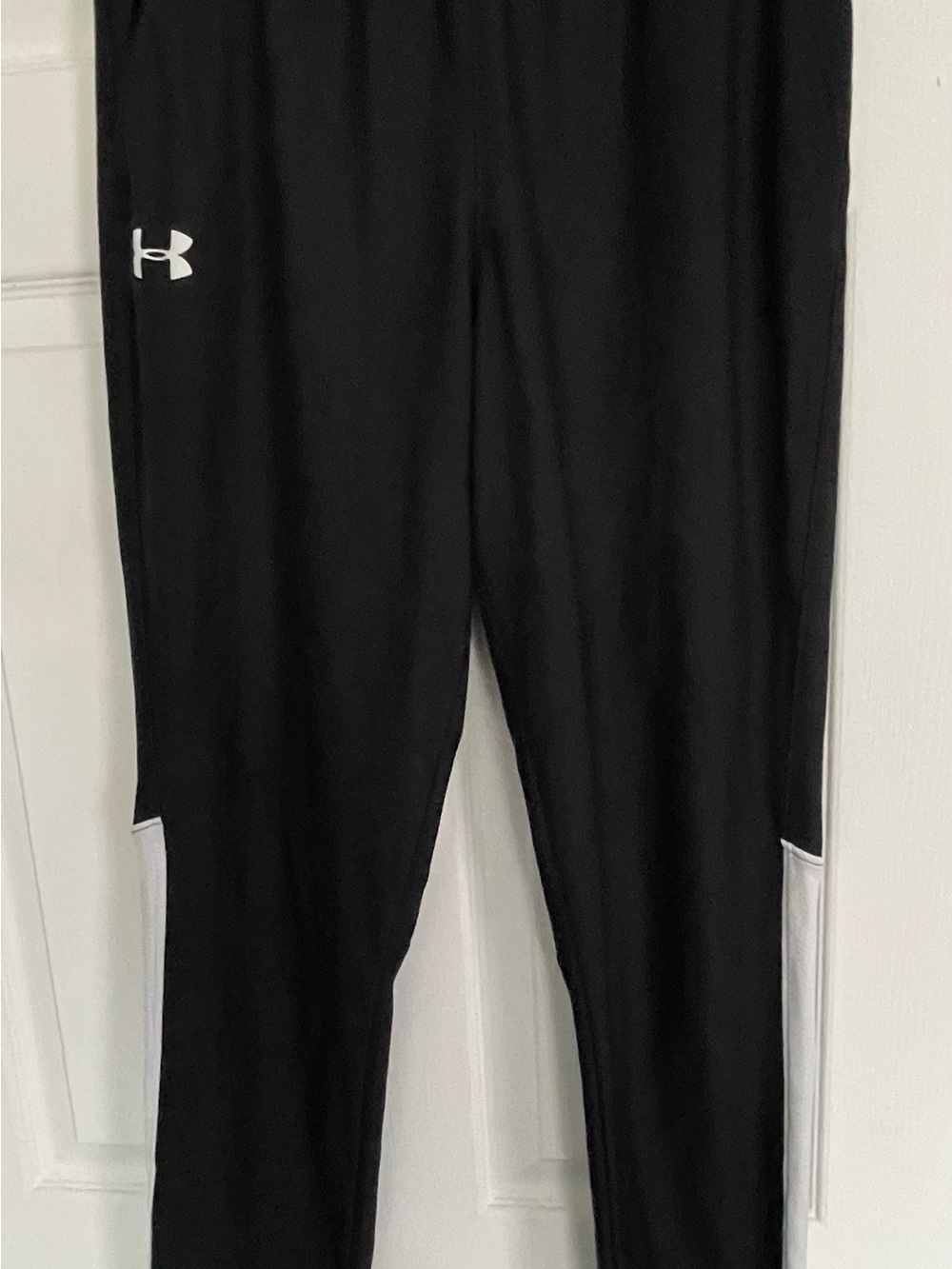 Under Armour Black Athletic Sweatpants with White Panels